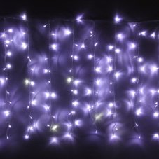Гирлянда для дома ЗАНАВЕС \"Мерцание\" ш1,5* в2,5 м 360 ламп LED, прозрач.пров, авторежим, IP-20, Белы